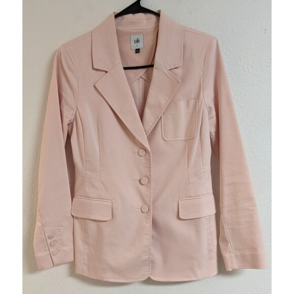 Women's Cabi #5656 GRACE BLAZER Light Pink Cotton Blend Jacket Size 2 - Picture 4 of 10